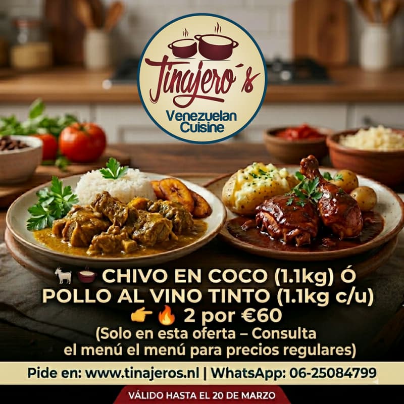 Pollo al Vino Tinto & Chivo en Coco Tradicional